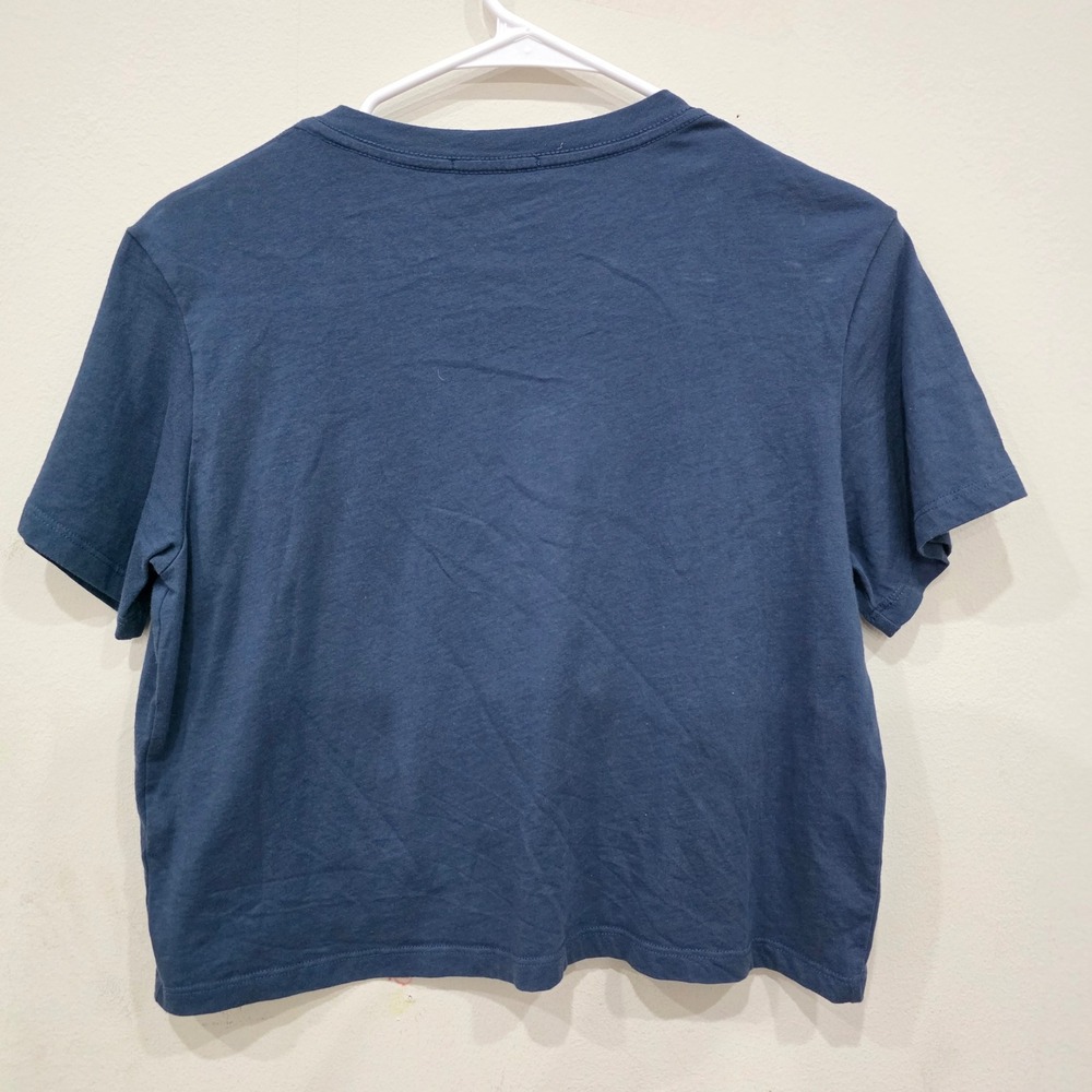 Zutter USA Womens Vintage Riders Club Muscle Car Graphic Cropped T-Shirt Blue M - Picture 3 of 3